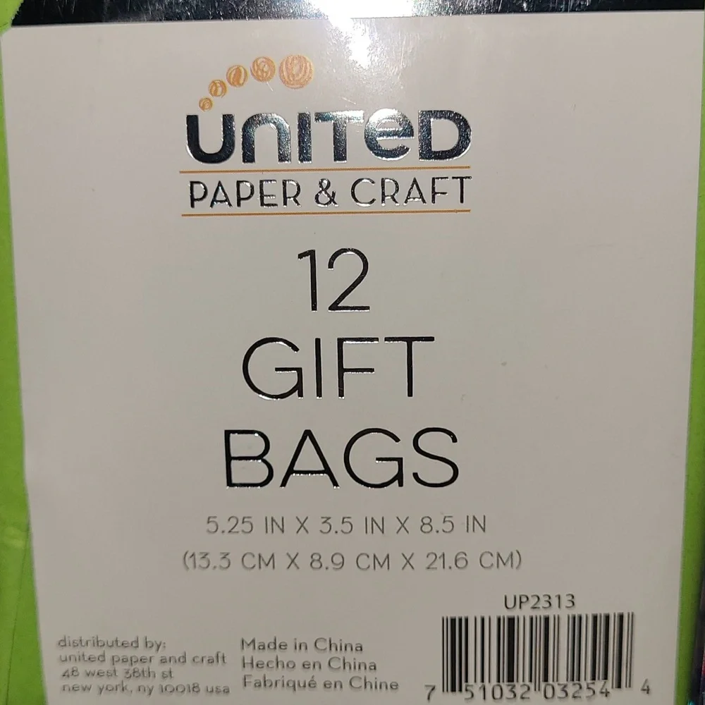 Colorful Checkered Gift Bags w/Tissue Paper- Set Of 12
